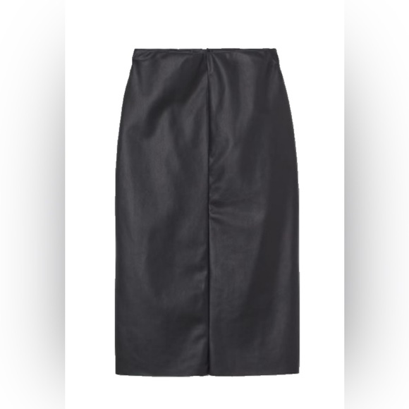 H&M Dresses & Skirts - H&M Black Leather Midi Skirt